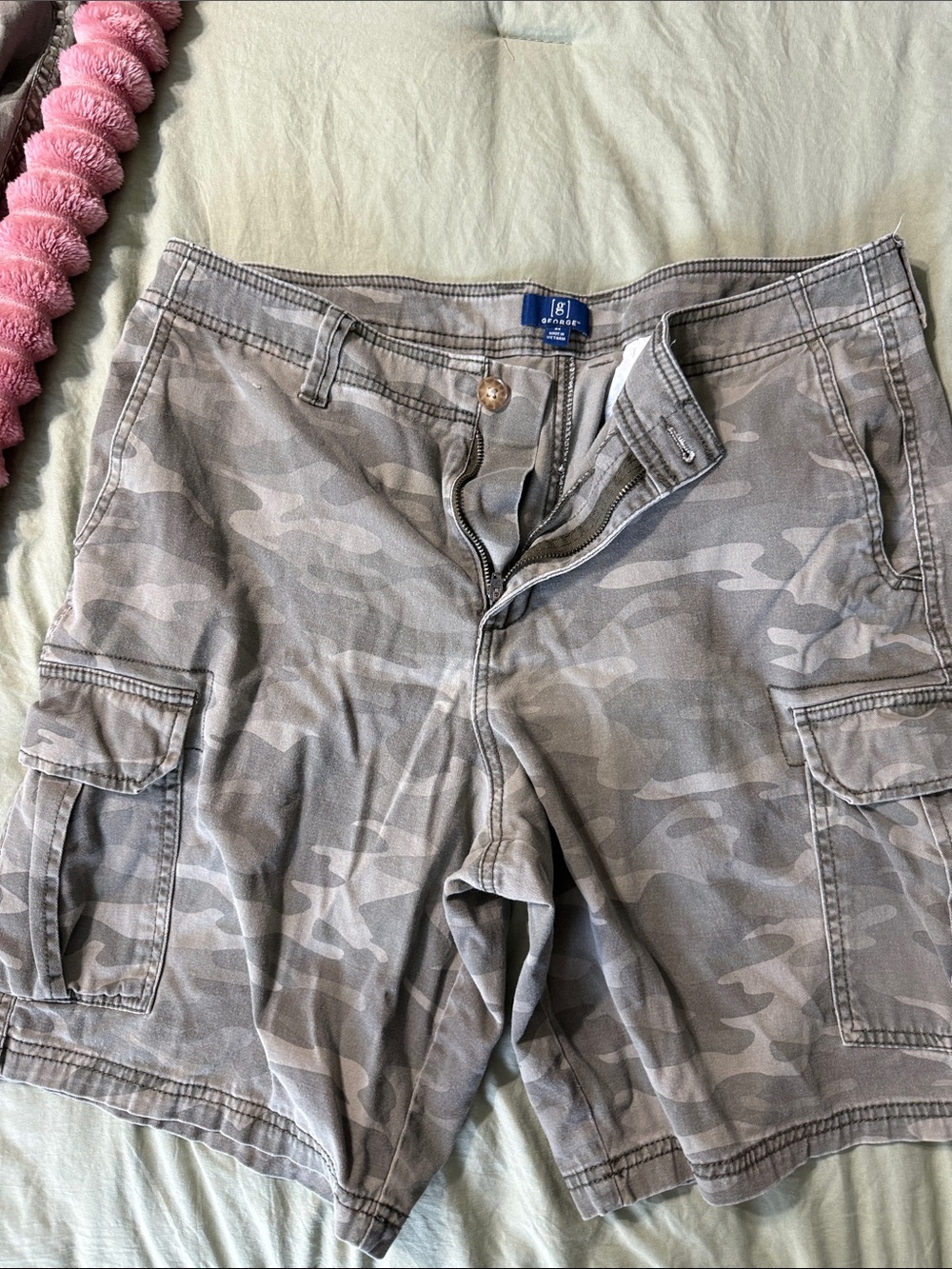 George Men’s Gray Camouflage Cargo Shorts